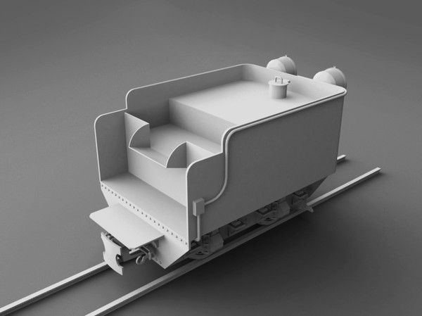 T2-71 Narrow Steam Locomotive 3D model_14