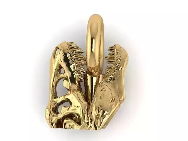 Pendant gold - plated dinosaur skull