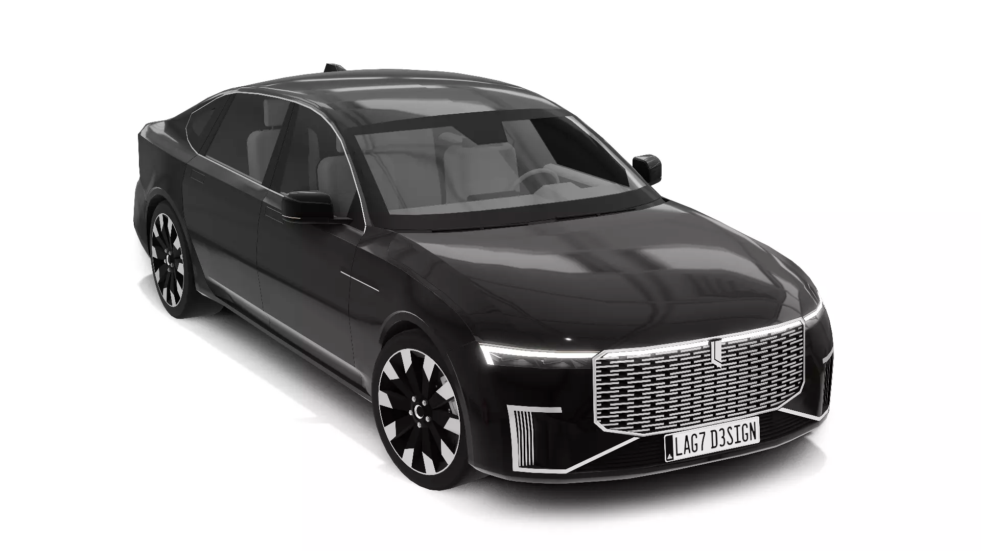 Generic Luxury Sedan Low-poly 3D model