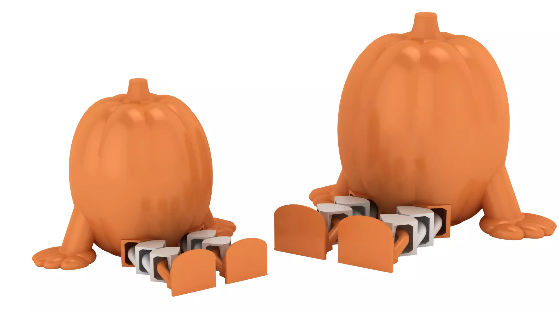 Pumpkin Robot Character 3D print model