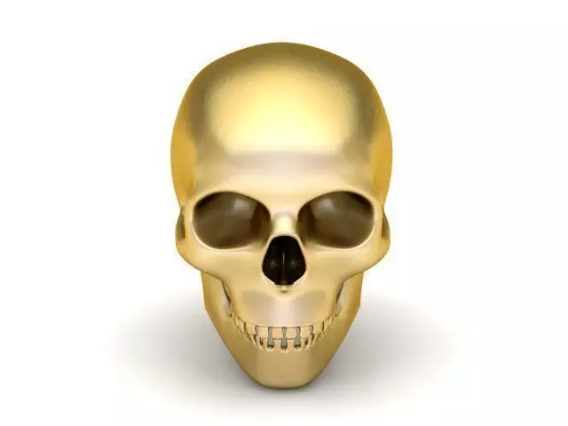 Pendant golden skull 3D print model_0