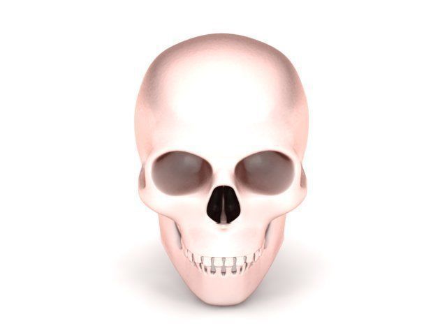 Pendant golden skull 3D print model_1