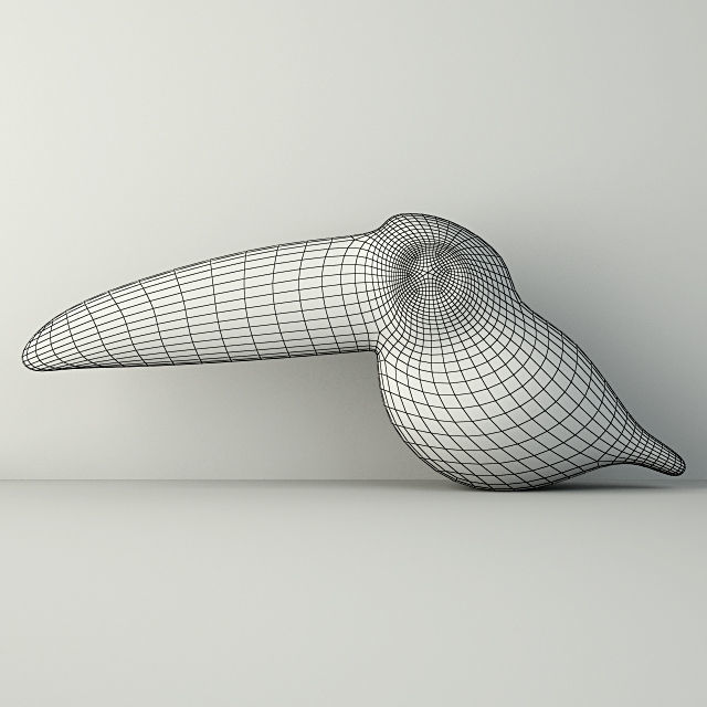 Vintage Paper Mache Tucan 3D model_1