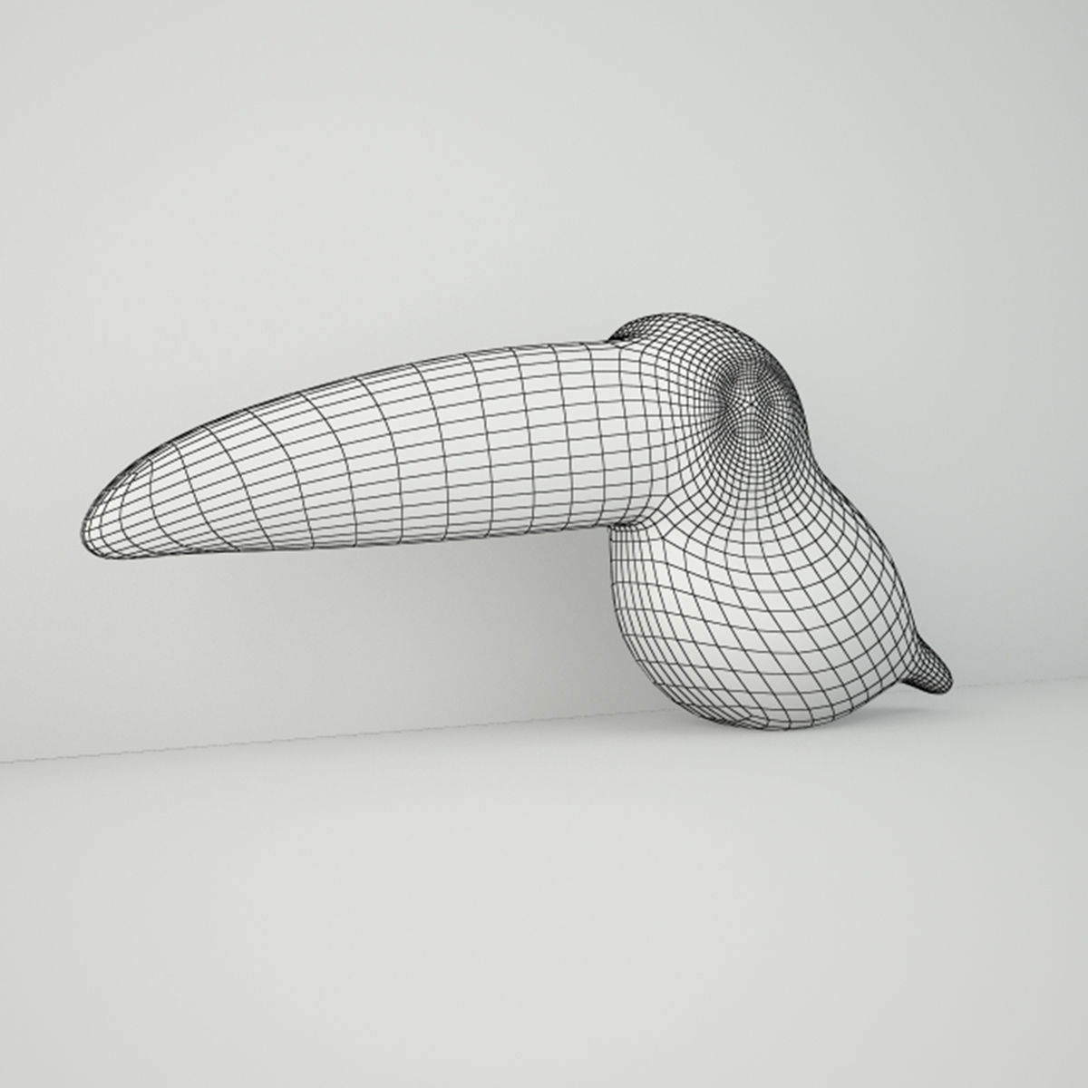 Vintage Paper Mache Tucan 3D model_3