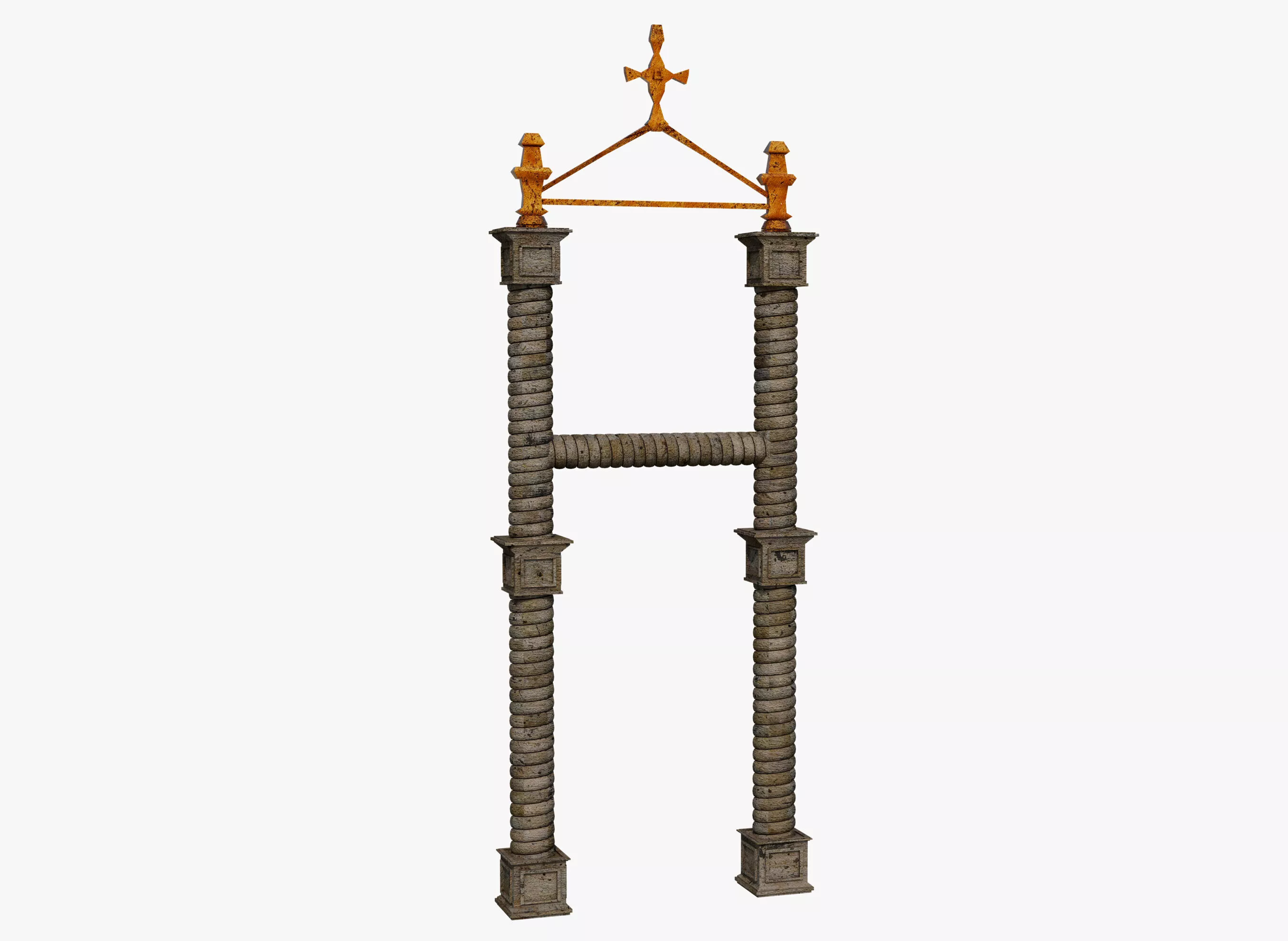 Ancient GAte Pillars Free 3D model