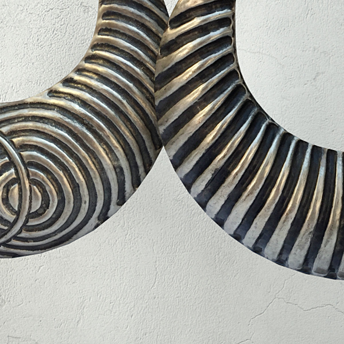 Vintage Tribal Metal Necklaces on Stand 3D model_4