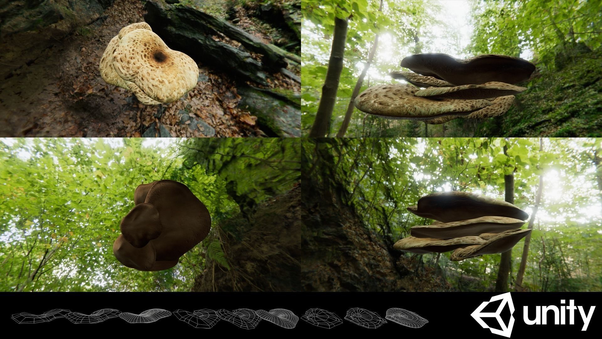 Game ready PBR Mushrooms 3D model SET 2 Low-poly 3D model_6