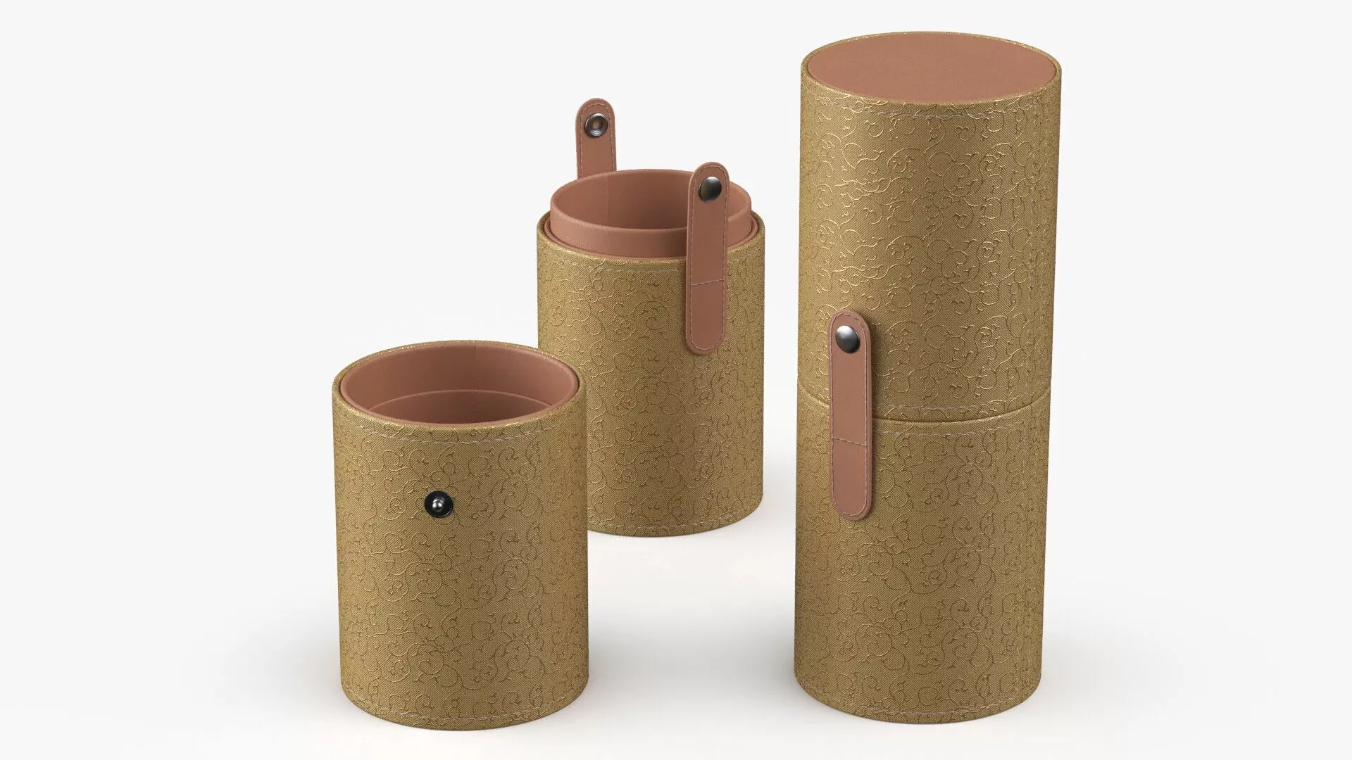 Makeup Brush Tube Holder Golden 3D model