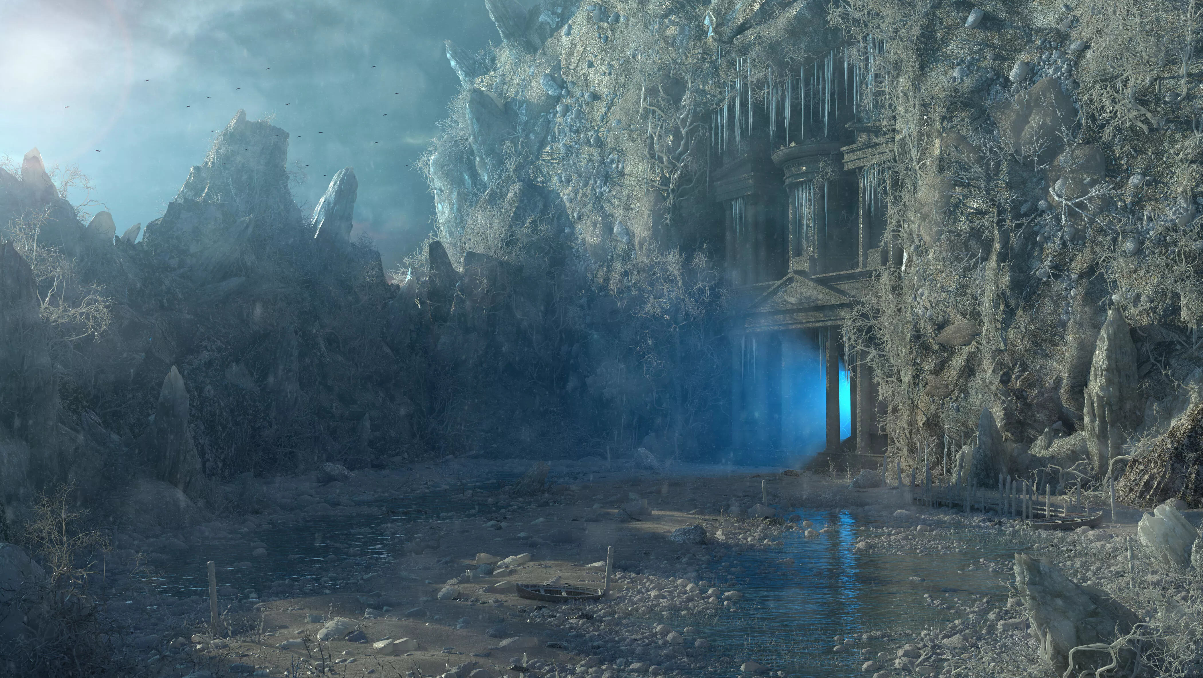 Frozen Petra Temple 3D model