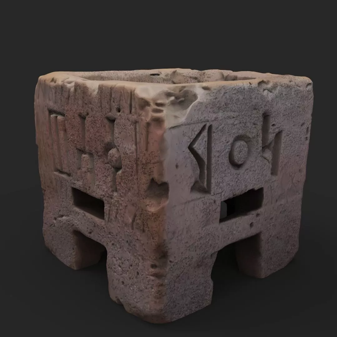 Ancient South Arabian Cuboid Sabaean Incense Burner Free 3D print model
