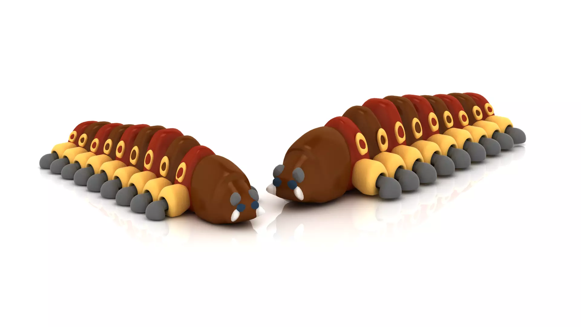 Cartoon Caterpillar Model 3D print model