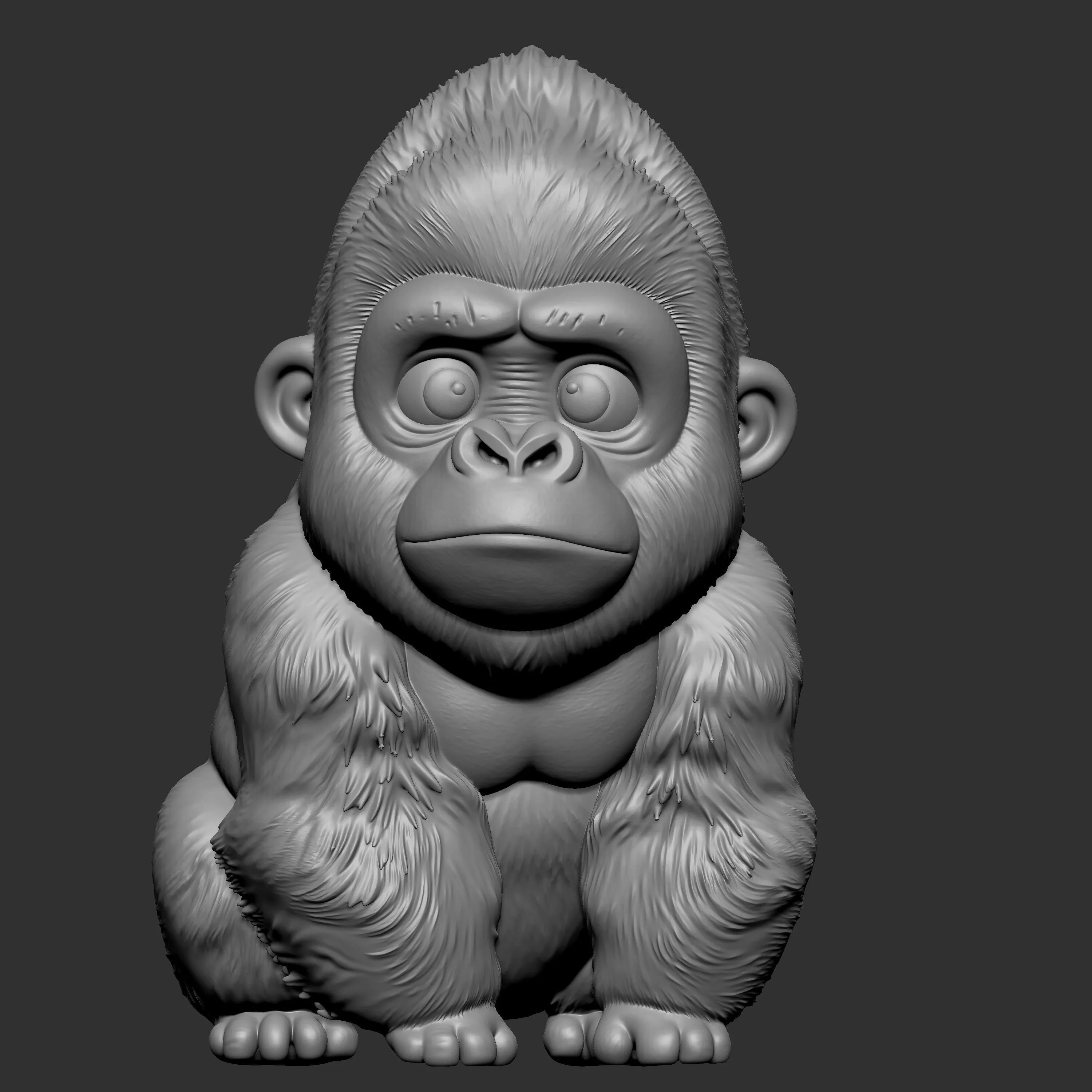 cartoon baby gorilla 3D print model