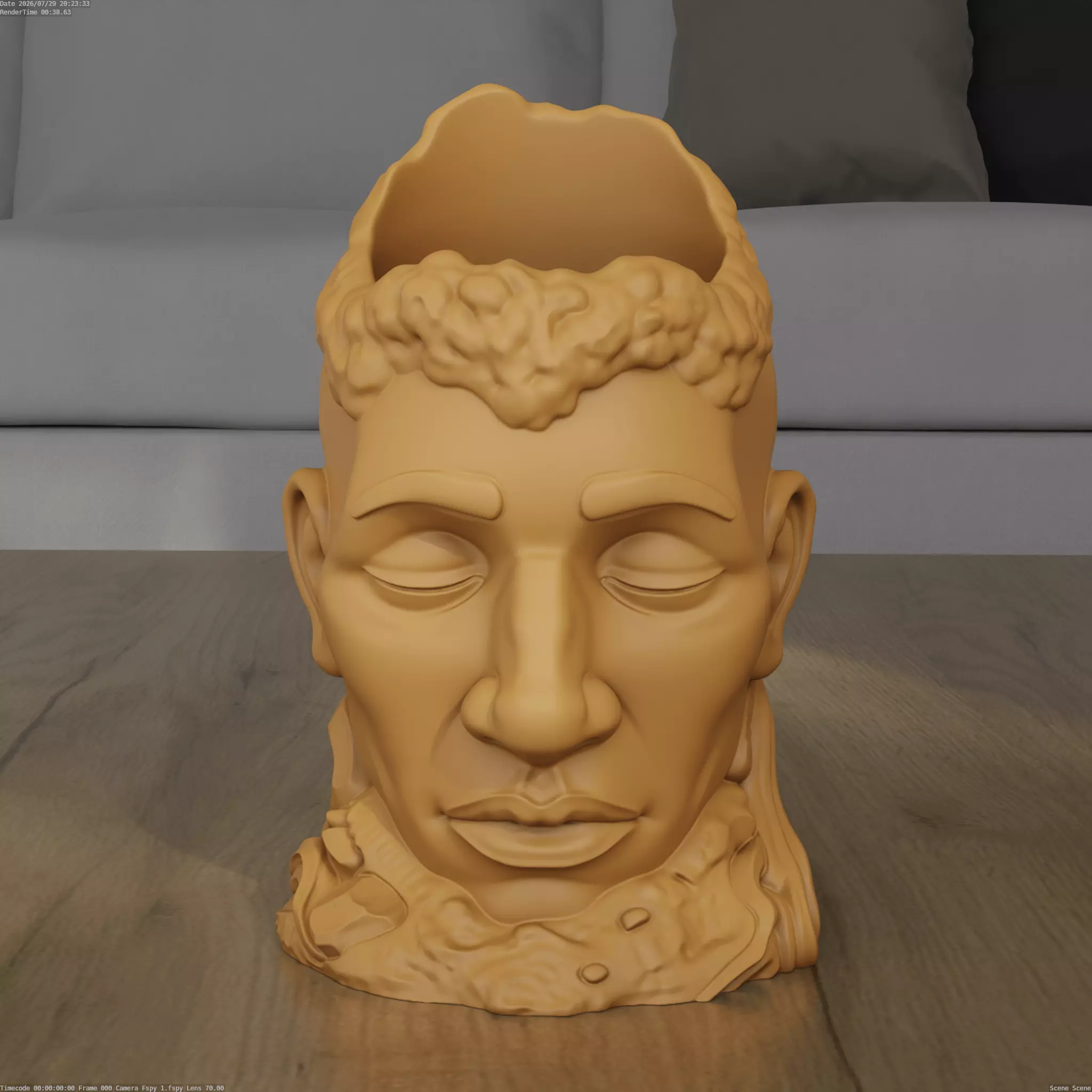 3D Printable Male Face Planter and Desk Organizer STL 3D print model