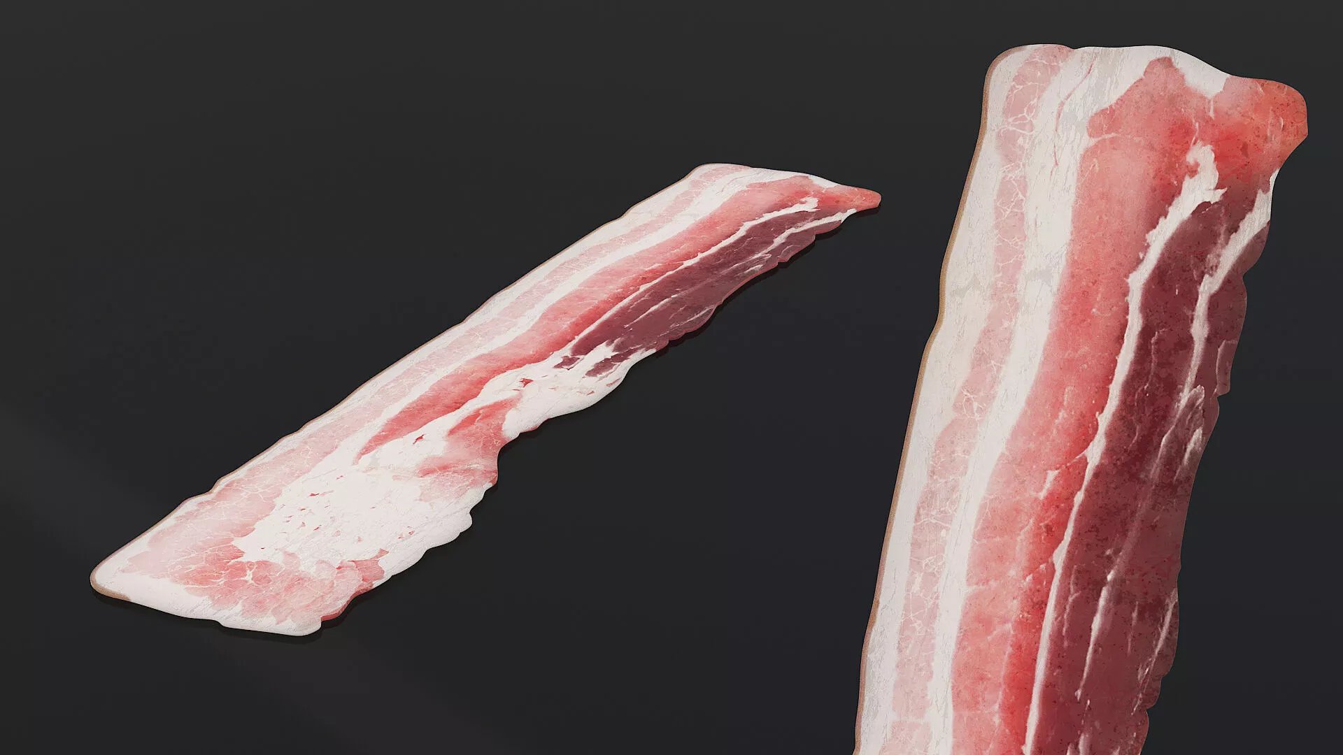 Thin Pork Bacon Uncooked 3D model