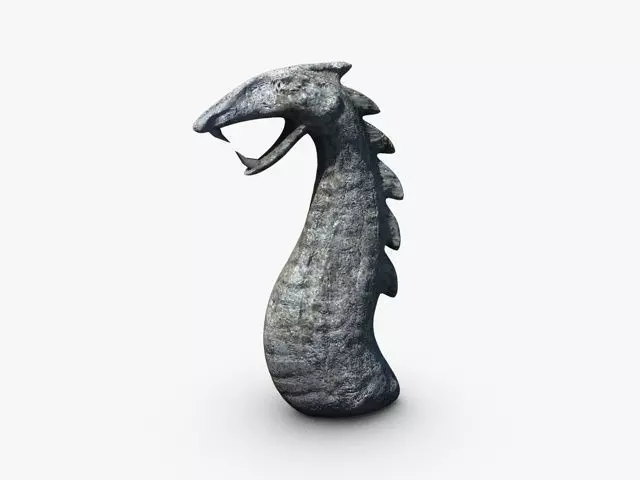 Low poly serpent stone Low-poly 3D model_0