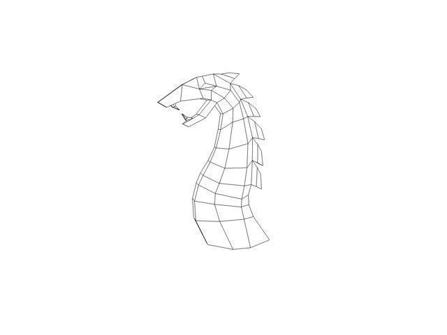 Low poly serpent stone Low-poly 3D model_6