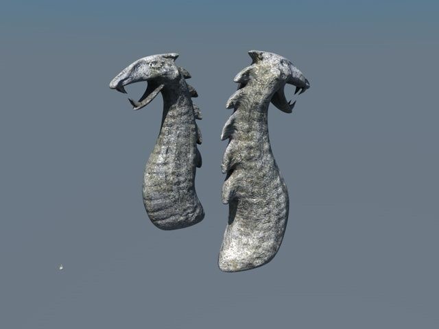 Low poly serpent stone Low-poly 3D model_5