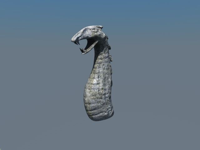 Low poly serpent stone Low-poly 3D model_3