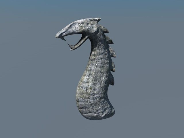 Low poly serpent stone Low-poly 3D model_1