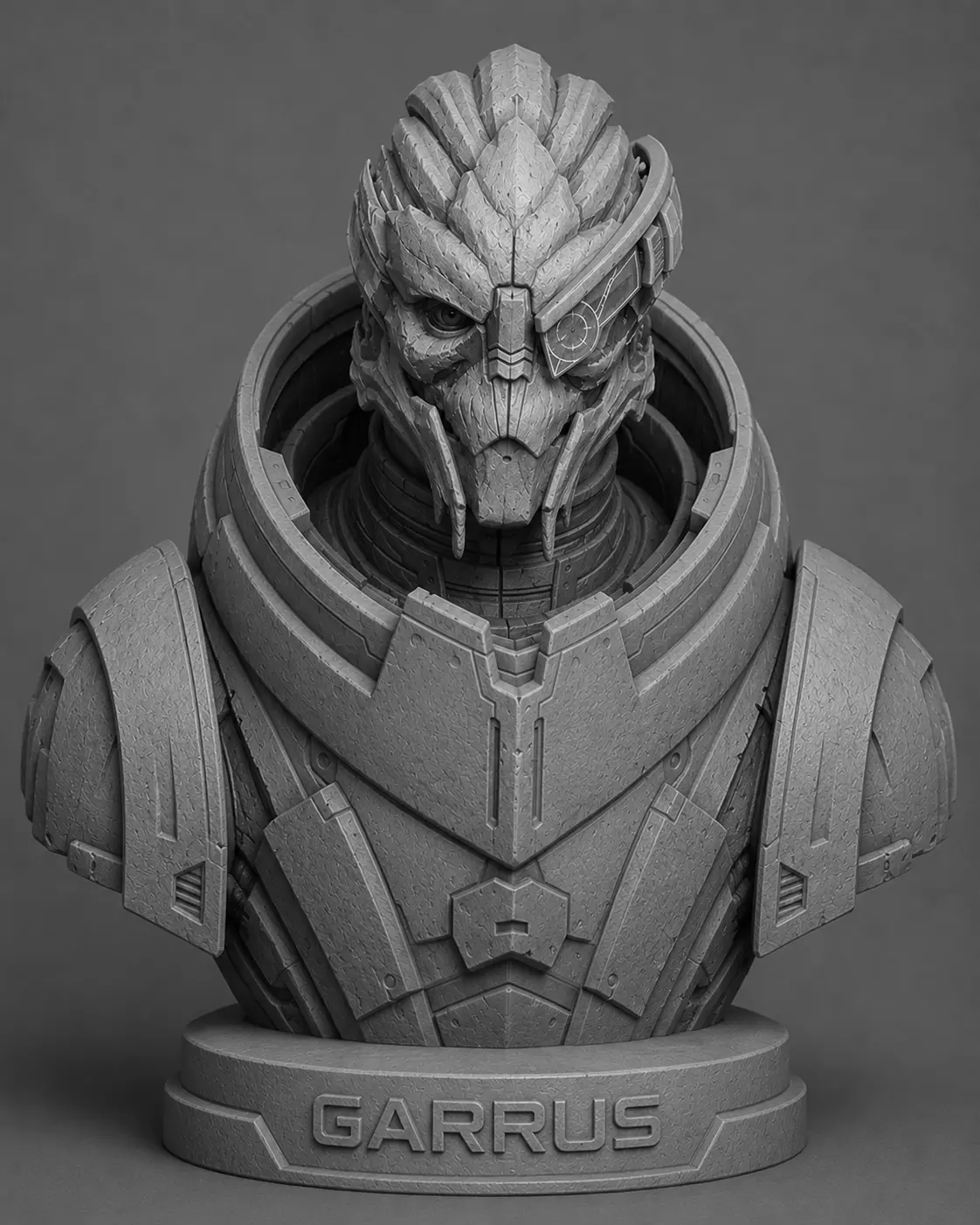 Garrus Vakarian Bust - Mass Effect Character - Gamer Gift 3D print model
