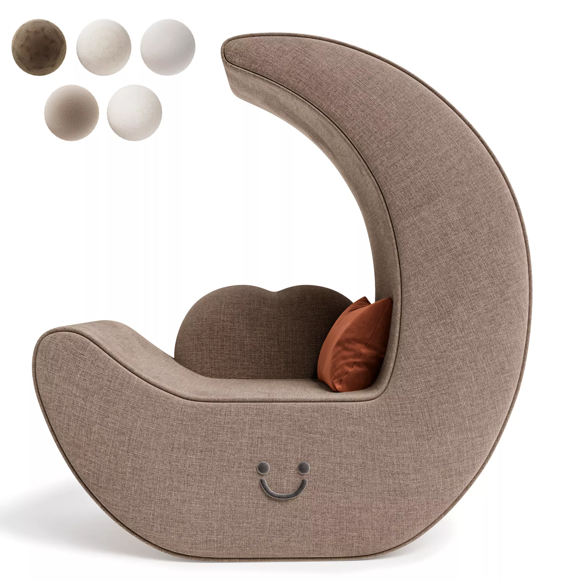 Modern Crescent Moon Lounge Chair Low-poly 3D model