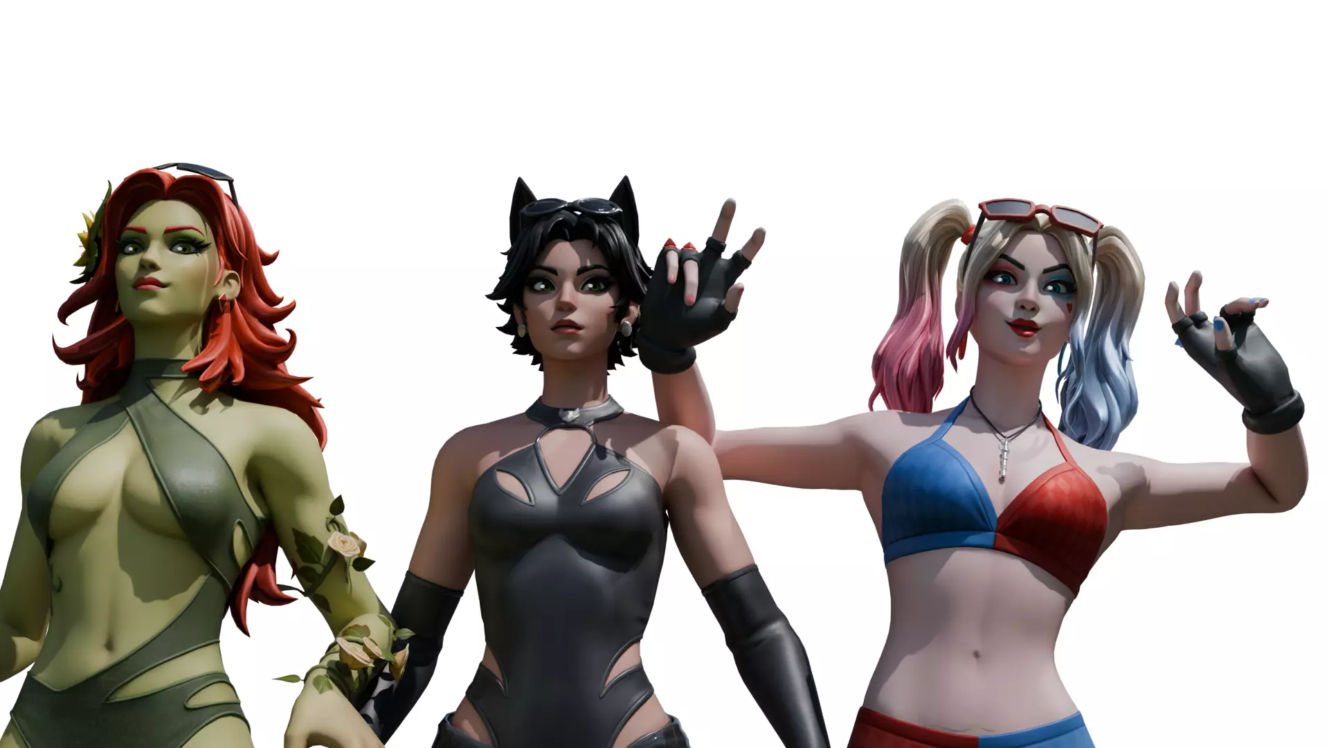 Harley Quinn Catwoman and Poison Ivy Dc 3D model