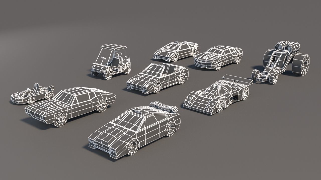 Low Poly Car Pack 01 Low-poly 3D model_27