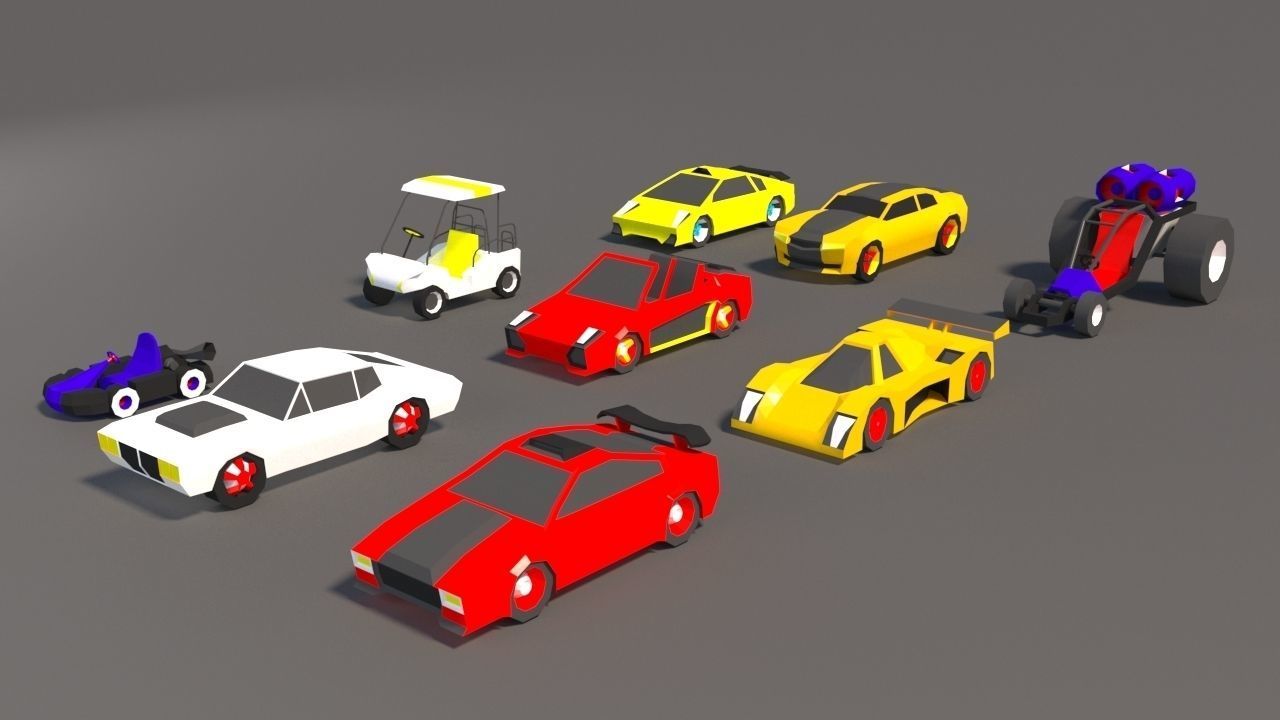 Low Poly Car Pack 01 Low-poly 3D model_1