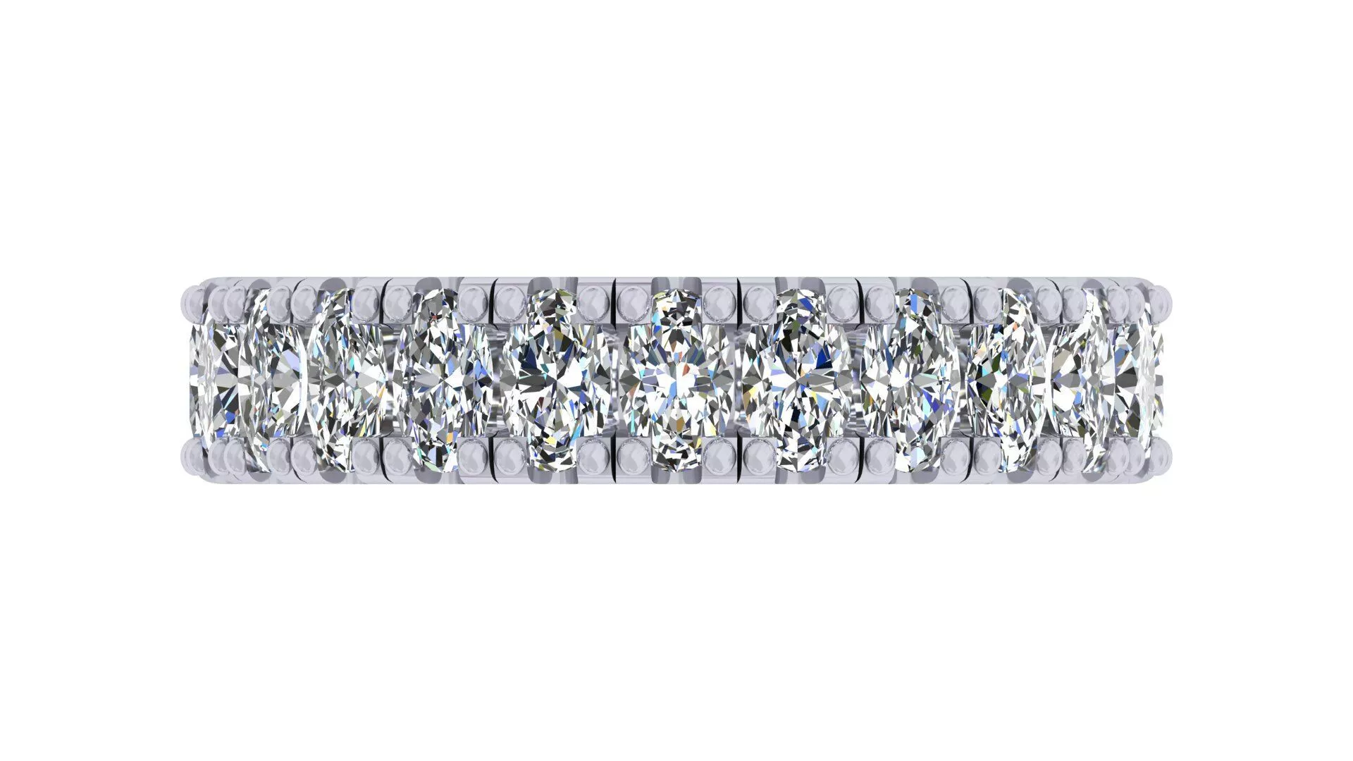 Oval Diamond Eternity Band 3D print model
