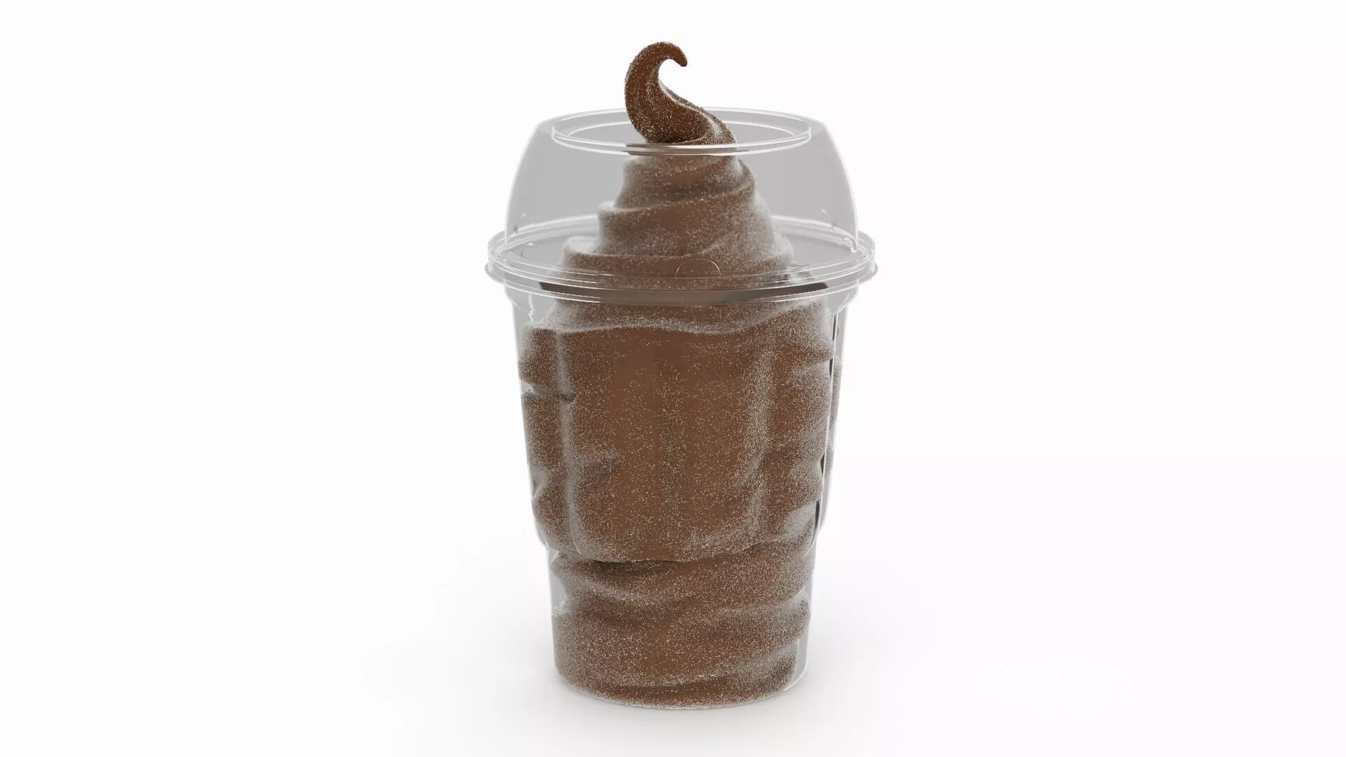 Chocolate Soft Serve Ice Cream Cup 3D model