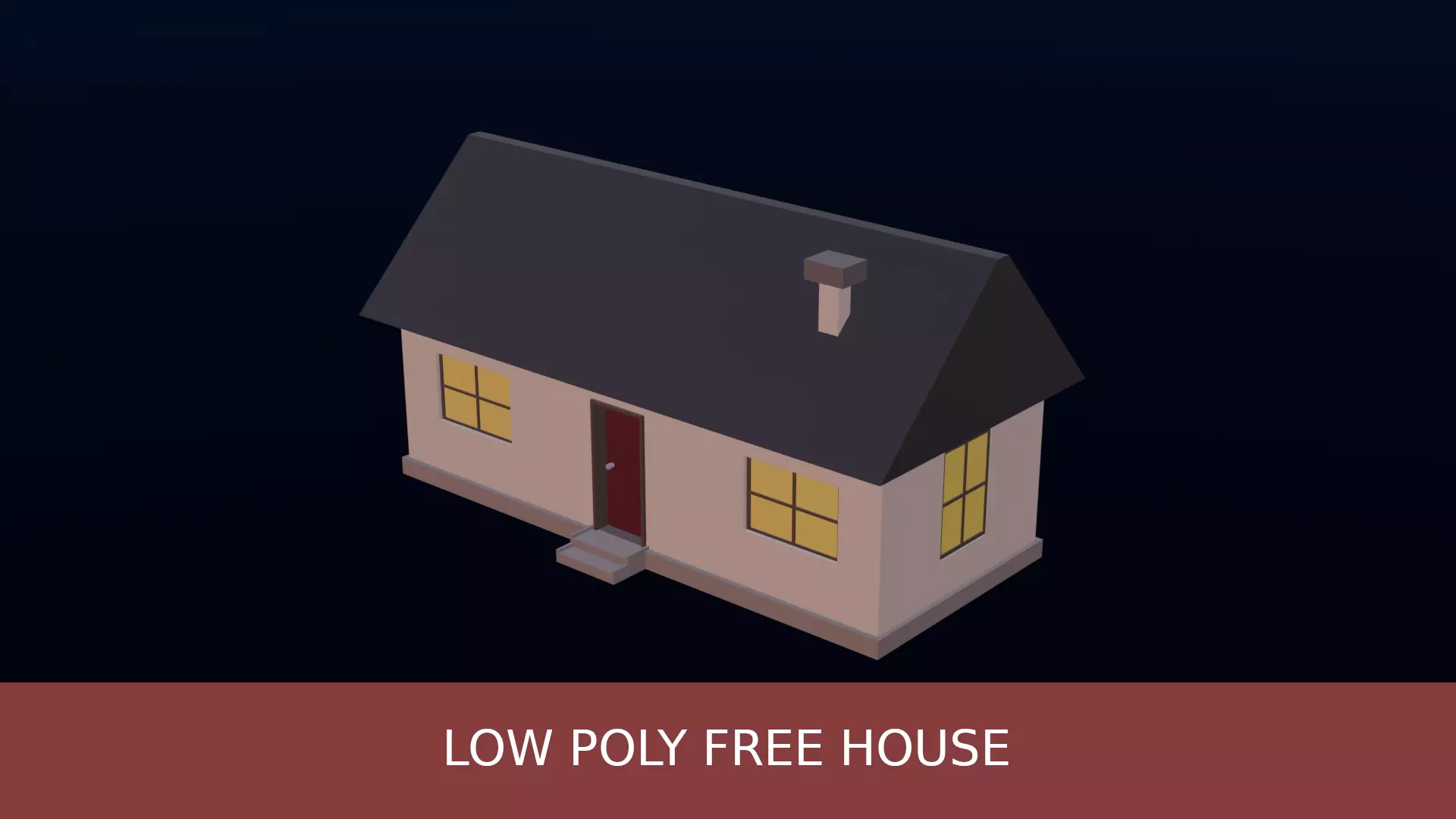 Low Poly House Exterior - Free Game Asset Free low-poly 3D model