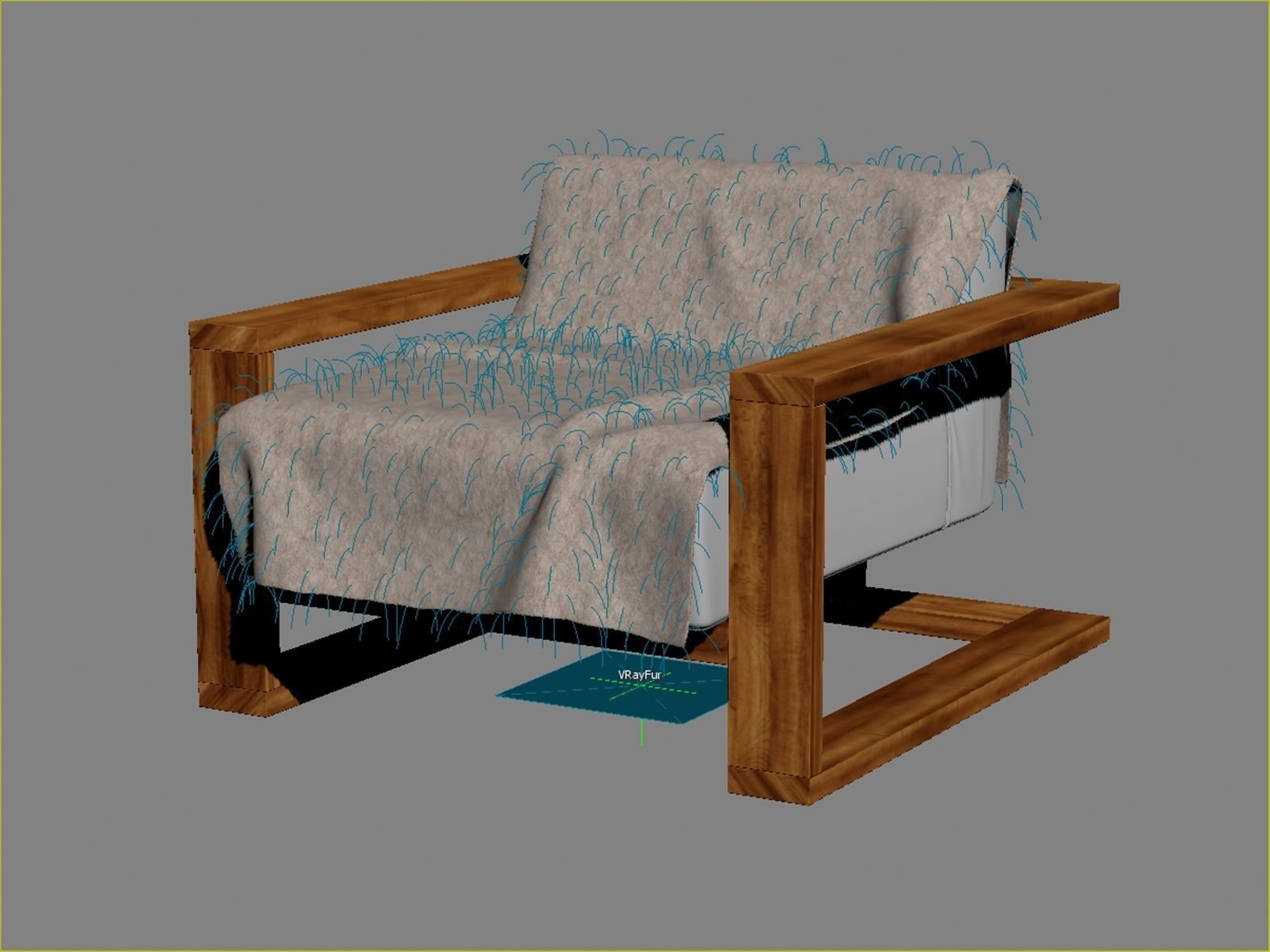 Fur Lounge Chair 3D model_10