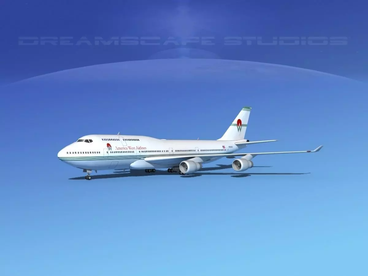 Boeing 747-400 America West 3D model