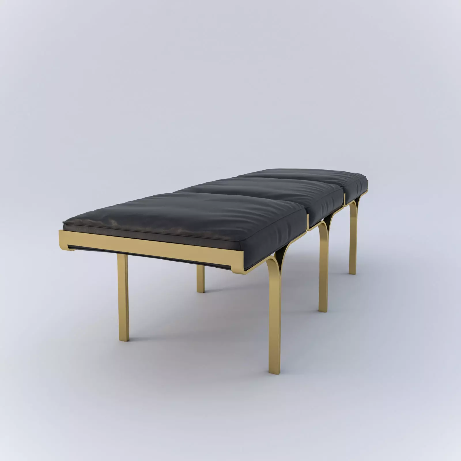 RH 1960S LINK LEATHER BENCH 3D model_0