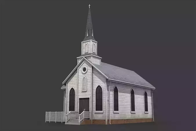 Church Low-poly 3D model