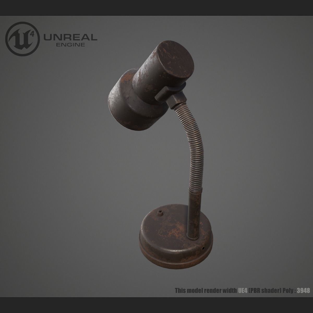 Table Lamp Rusty  Low-poly 3D model_2