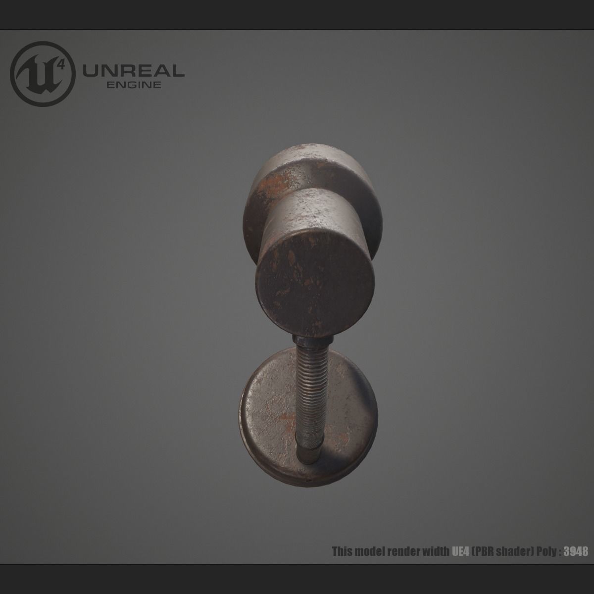 Table Lamp Rusty  Low-poly 3D model_7