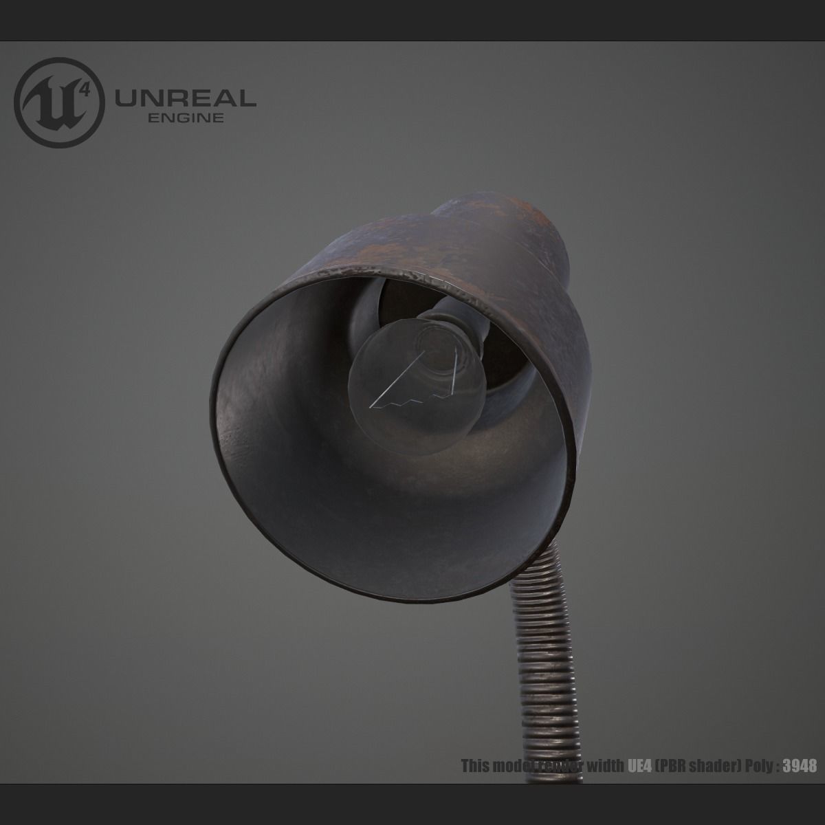 Table Lamp Rusty  Low-poly 3D model_4