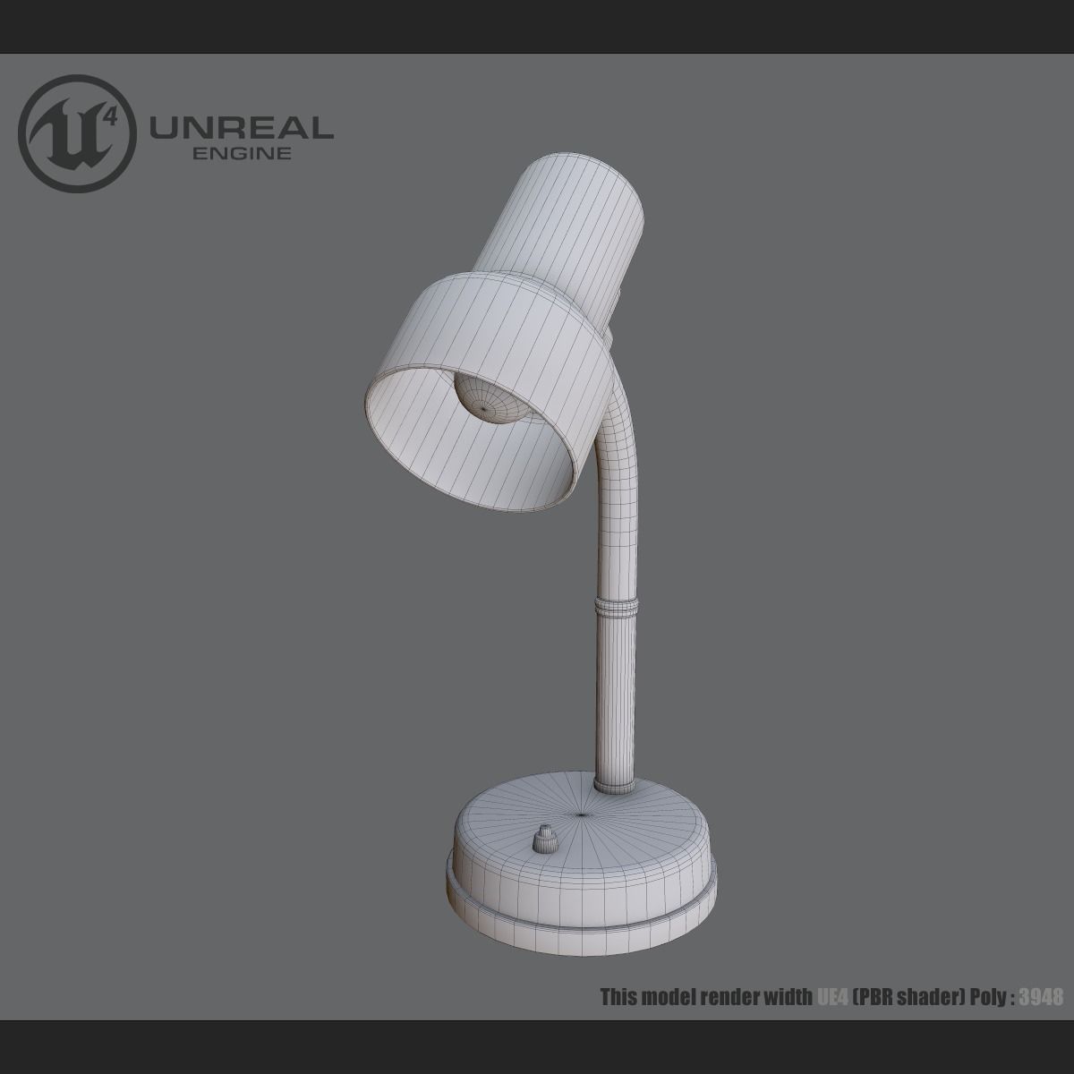 Table Lamp Rusty  Low-poly 3D model_9