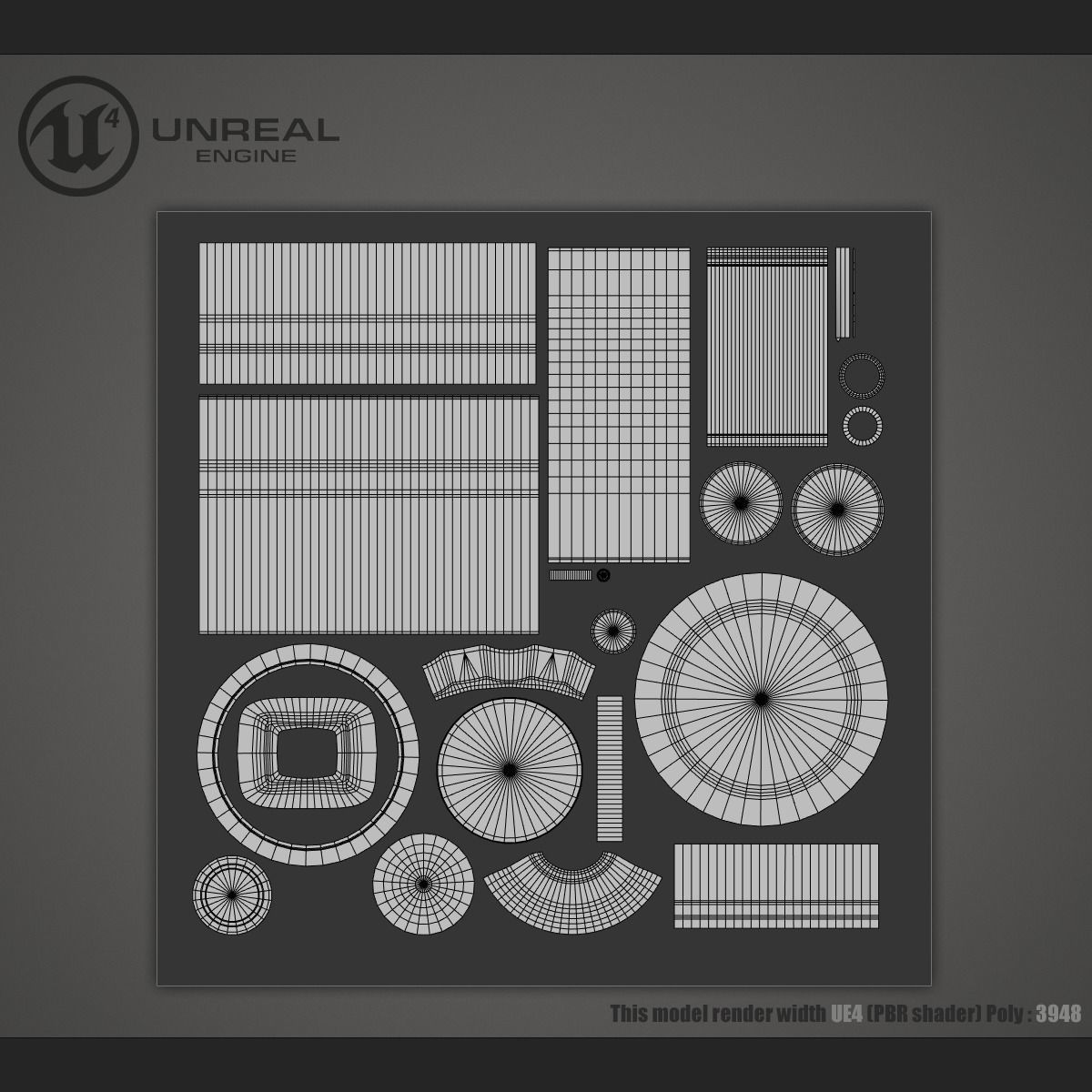 Table Lamp Rusty  Low-poly 3D model_10