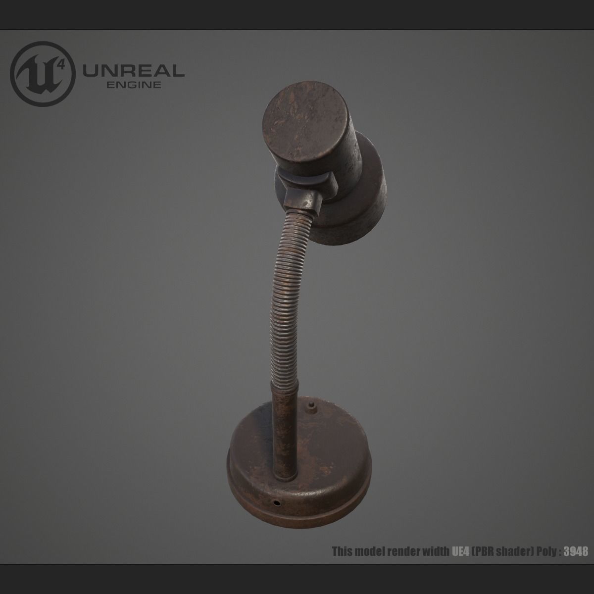 Table Lamp Rusty  Low-poly 3D model_5