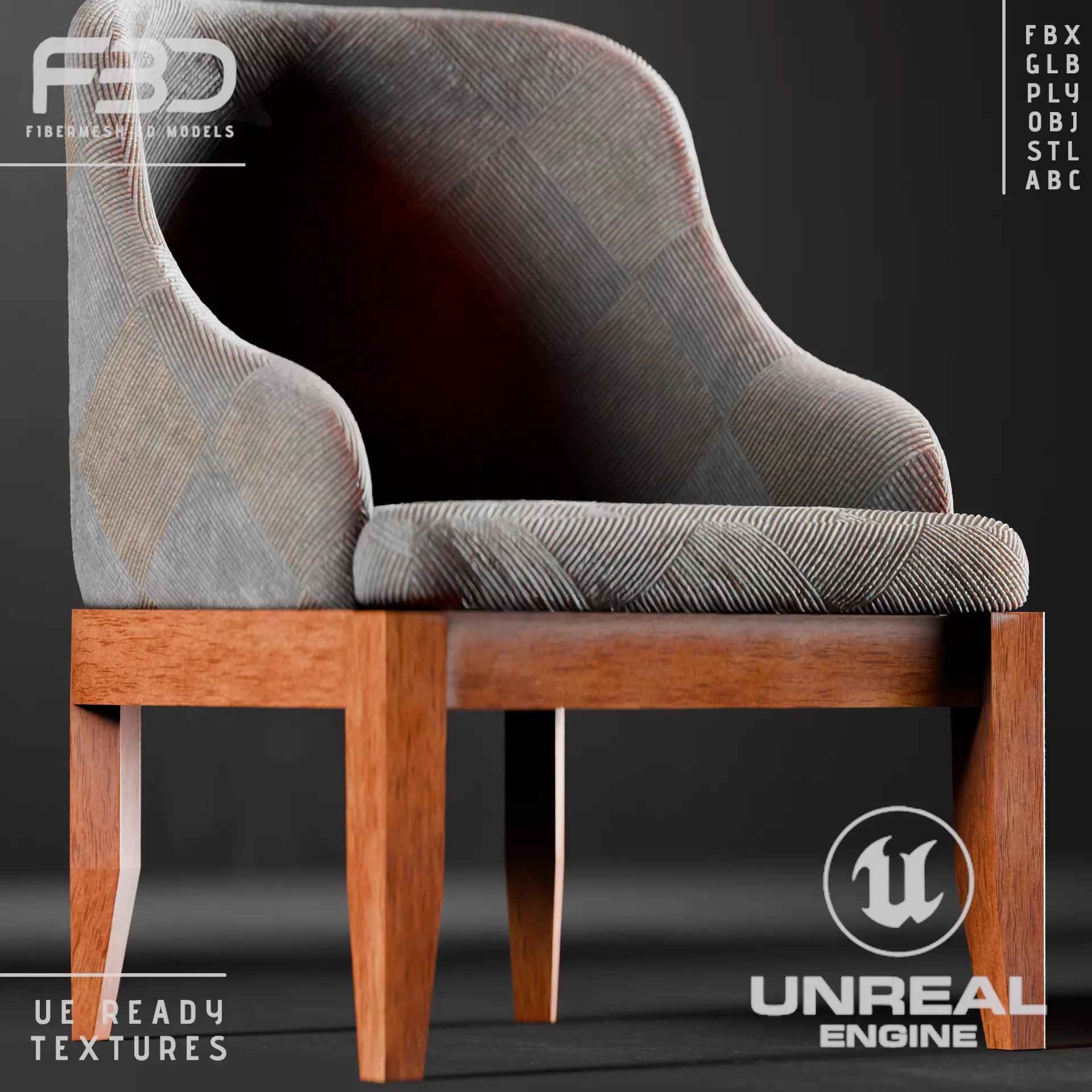 Monarch Chair Low-poly 3D model