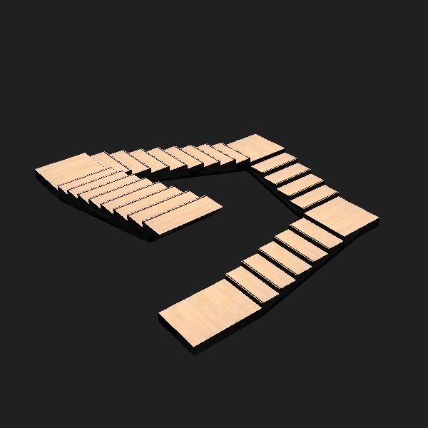 Penrose Stairs Low-poly 3D model_2