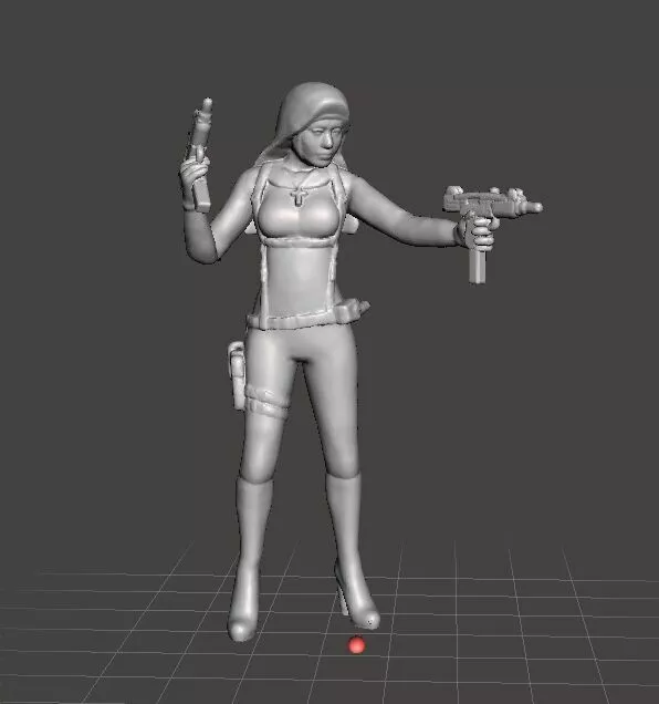 ASSASSIN NUN MINIATURE MODEL FOR HORROR OR SCIFI GAMES RPG DND 3D print model