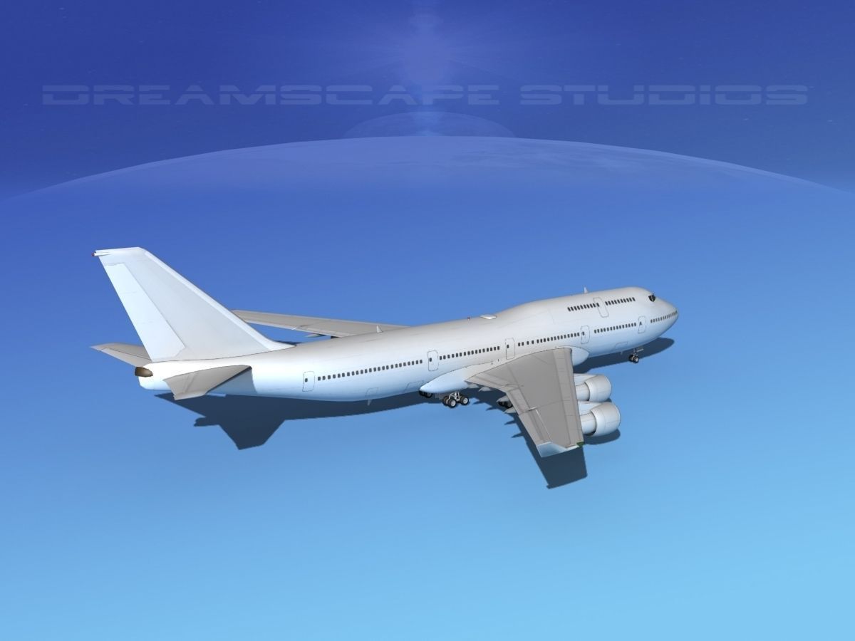 Boeing 747-400 Bare Metal 3D model_5