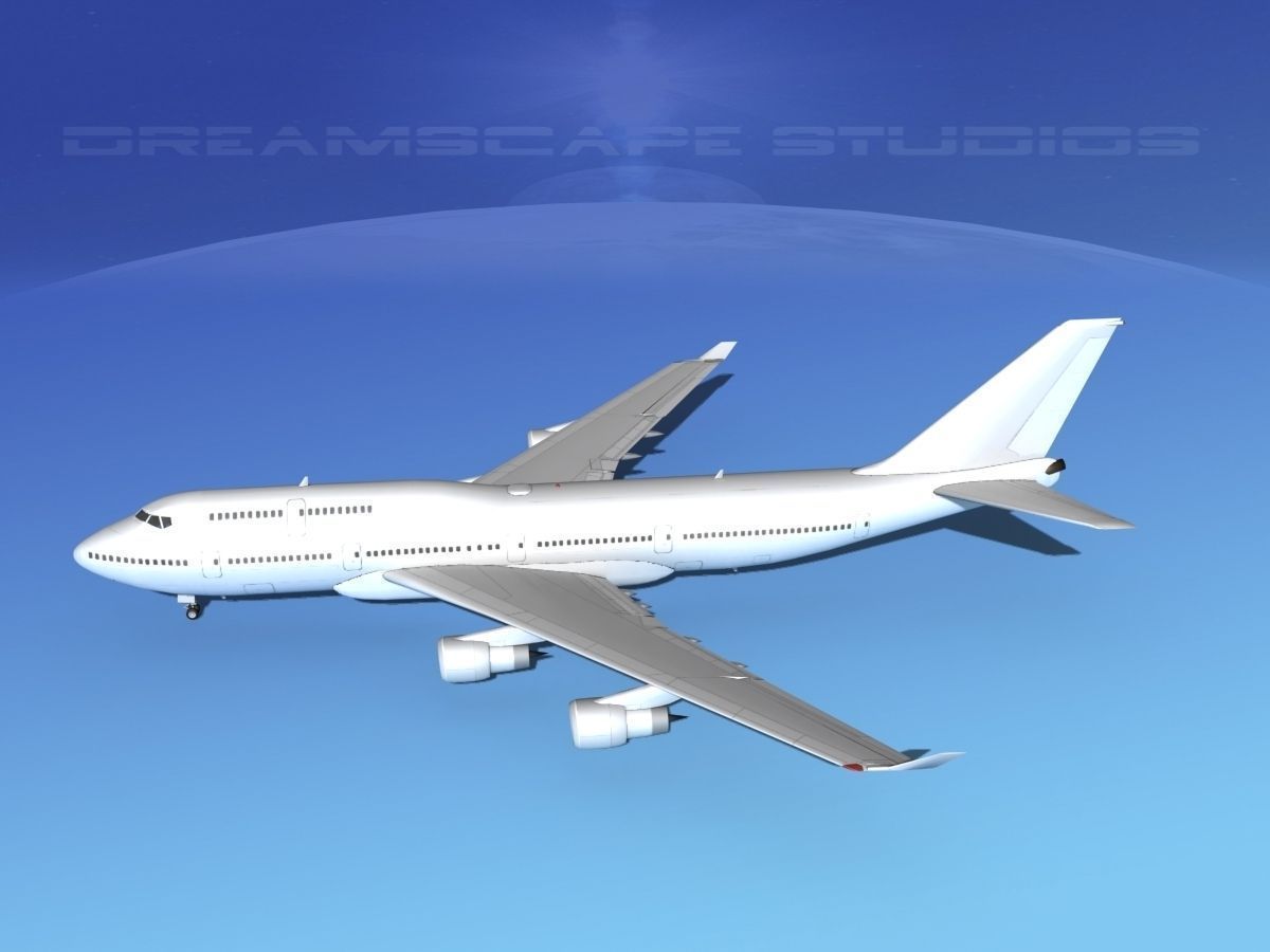 Boeing 747-400 Bare Metal 3D model_9