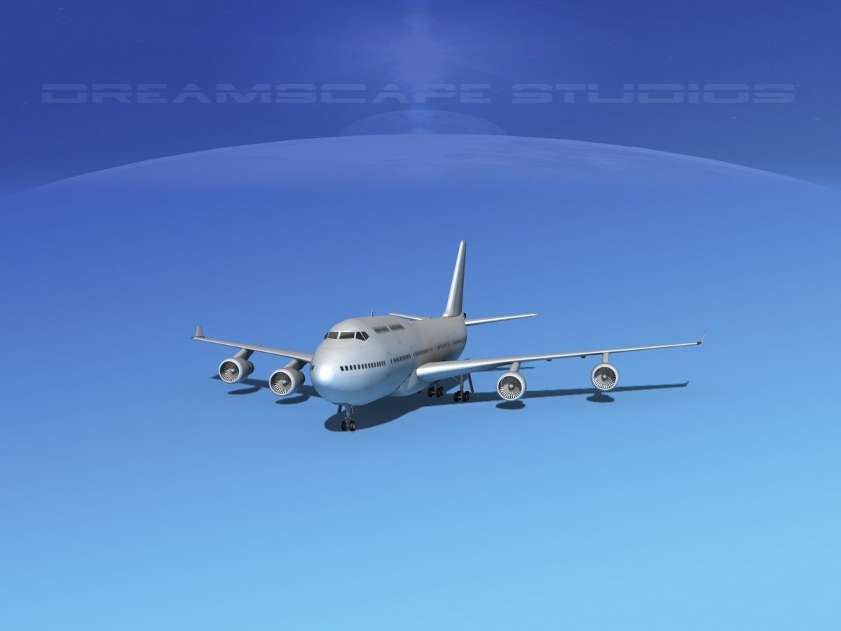 Boeing 747-400 Bare Metal 3D model_1