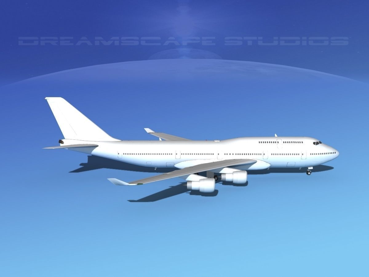 Boeing 747-400 Bare Metal 3D model_4