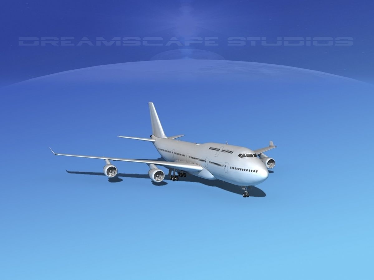 Boeing 747-400 Bare Metal 3D model_2