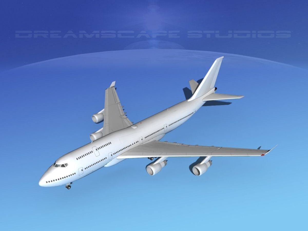 Boeing 747-400 Bare Metal 3D model_10